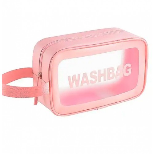Косметичка органайзер Beauty Case на блискавці с ручкою дорожній несесер рожевий розмір S, 21х7х12 см