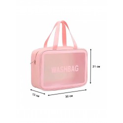 Косметичка органайзер Beauty Case на блискавці с ручкою дорожній несесер рожевий розмір L 30x13x21 см