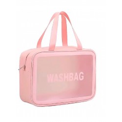 Косметичка органайзер Beauty Case на блискавці с ручкою дорожній несесер рожевий розмір L 30x13x21 см