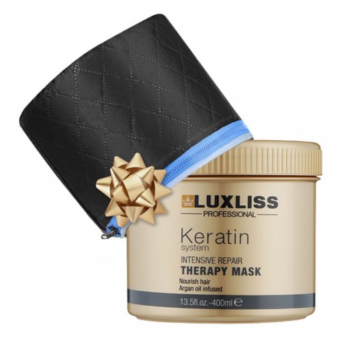 Відновлювальна маска з кератином Luxliss Keratin Intensive Repair Therapy Mask 400 мл + Термошапка