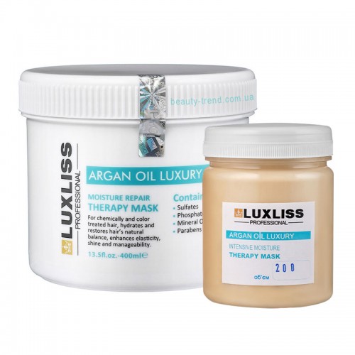 Зволожуюча арганова маска Luxliss Argan Oil Luxury Moisture Repair Therapy Mask Original для відновлення волосся 200 г (розлив)