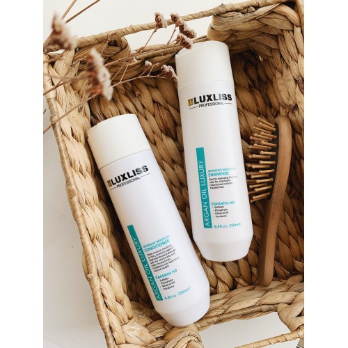 Набір Luxliss Argan Oil Luxury Intensive Moisture Original зволожуючі арганові шампунь, кондиціонер та маска 250/250/400 мл  