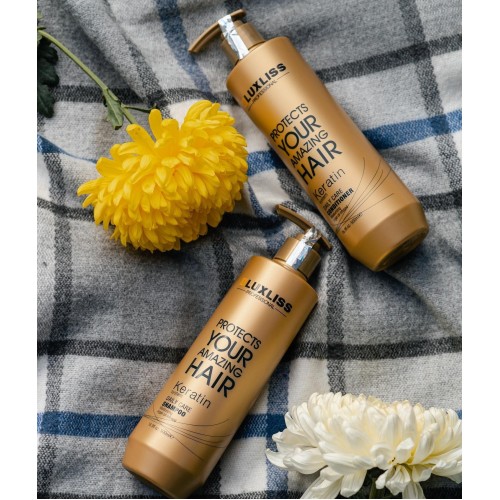 Набір Luxliss Keratin Smoothing Daily Care кератиновий шампунь та кондиціонер для щоденного використання 2x500 мл