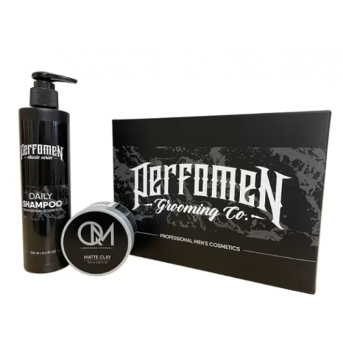 Подарунковий набір для чоловіків PerfomeN Daily Shampoo 250 мл + QM Matte Clay 100 мл