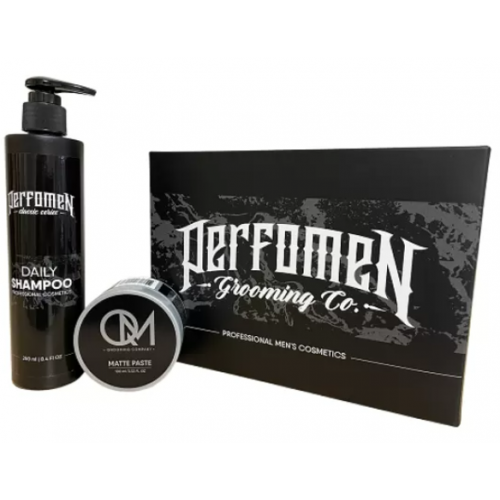 Подарунковий набір для чоловіків PerfomeN Daily Shampoo 250 мл + QM Matte Paste 100 мл