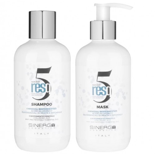 Набір Sinergy RESQ5 для миттєвого відновлення волосся шампунь та маска, 2х250мл