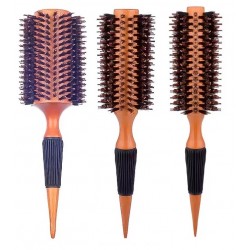 Набір професійних термобрашів My Cosmetics із комбінованою щетиною, дерев'яною ручкою, 25 см