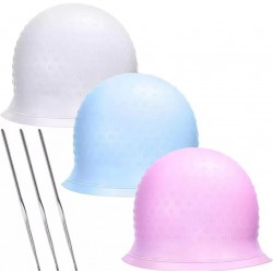 Професійна багаторазова силіконова шапочка для фарбування та мелірування волосся з гачком для колориста рожева