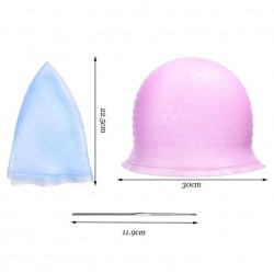 Професійна багаторазова силіконова шапочка для фарбування та мелірування волосся з гачком для колориста рожева