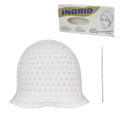 Професійна багаторазова силіконова шапочка для фарбування та мелірування волосся з гачком для колориста сіра