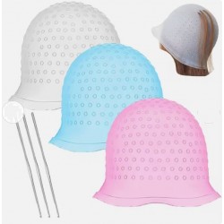 Професійна багаторазова силіконова шапочка для фарбування та мелірування волосся з гачком для колориста сіра