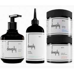 Набір deeply QUAD Balancing Шампунь, Маска, Пілінг та Скраб, для жирної шкіри голови та сухого волосся 2х300/250/200 мл