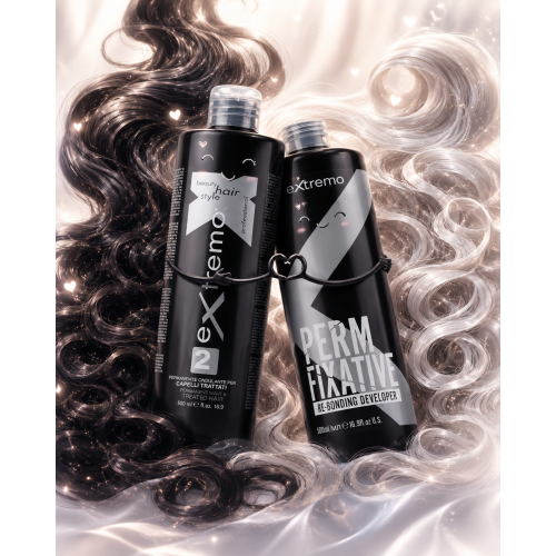 Набір для біозавивки Extremo Perm (Lotion 2 + Fixative) рідина та фіксатор для дуже пошкодженого волосся (EX112), 150+300 мл (розлив)