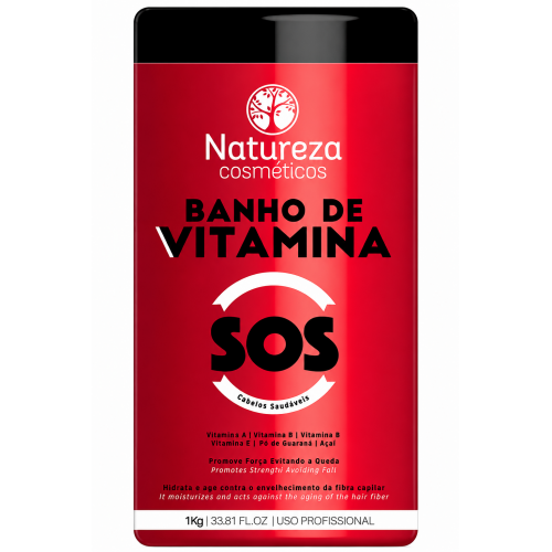 Набір ботексу для відновлення волосся NATUREZA SOS Banho de VITAMINA, 2х1000 мл