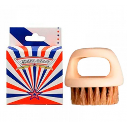 Щітка для фейду, бороди кастет Barber Finger Brush для барбера, перукаря кругла бежева