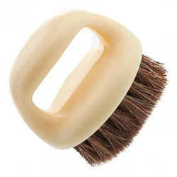 Щітка для фейду, бороди кастет Barber Finger Brush для барбера, перукаря кругла бежева