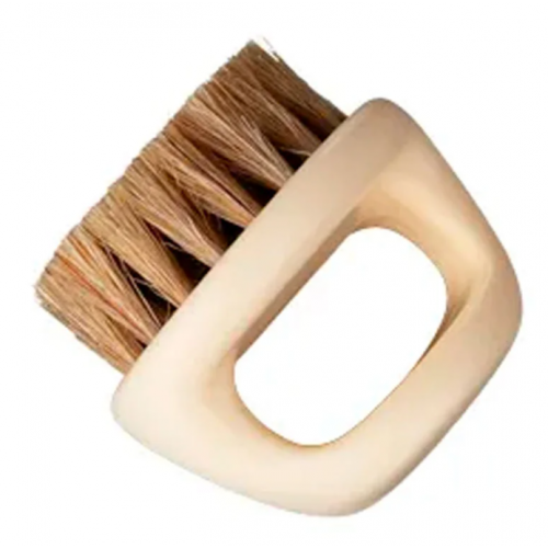 Щітка для фейду, бороди кастет Barber Finger Brush для барбера, перукаря кругла бежева