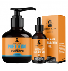 Набір шампунь та олія Beard Care Set Barber Blend для росту волосся на бороді, 250/30 мл