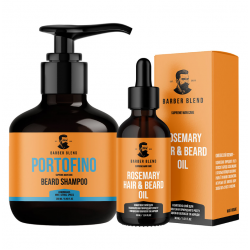 Набір шампунь та олія Beard Care Set Barber Blend для росту волосся на бороді, 250/30 мл