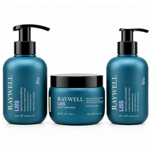 Набір Raywell B.io LISS Smoothing TRIO шампунь, маска і крем для розгладжування пухнастого волосся, 275+245+200 мл