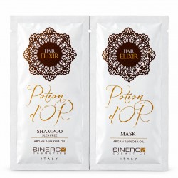 Набір Sinergy Potion D'or DUO М шампунь і маска для живлення і відновлення пошкодженого волосся, пробники 2х15 мл