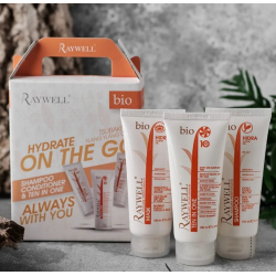 Дорожній набір Raywell Bio Hidra Travel Kit шампунь, маска та крем 10 в 1 для зволоження волосся (RR381), 3*100 мл