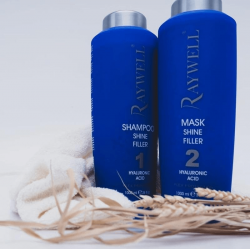 Набір для блиску Raywell Shine Filler шампунь та маска для тьмяного волосся 2х500 г (розлив)