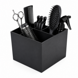 Підставка-тримач Beauty Tools для перукарських інструментів пластикова 5 секцій чорна