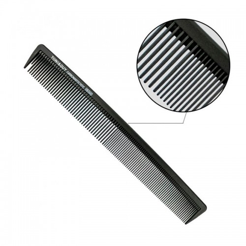 Гребінець для стрижки волосся Toni & Guy Carbon Antistatic Comb комбінований антистатичний карбоновий чорний (06500)