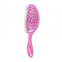 Щітка масажний гребінець для волосся Beauty Tools спіраль скелетна овальна продувна (рожева)