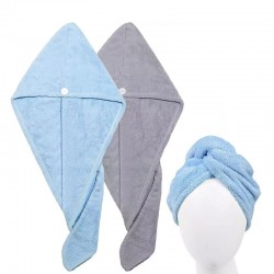 Рушник-тюрбан (чалма) для сушіння волосся Fast Dry Hair з мікрофібри, блакитний