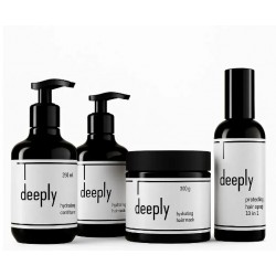 Набір deeply hydrating QUAD шампунь, кондиціонер, маска, спрей для живлення та зволоження волосся 2х250/300/200 мл