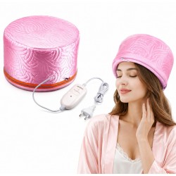 Преміальная електрична тканинна термошапка (сушуар) Beauty Tools для масок, ламінування та лікування волосся рожева