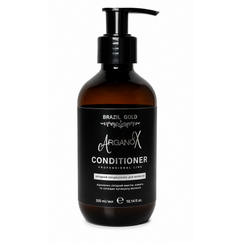 Ліпідний кондиціонер для відновлення пошкодженого волосся Brazil Gold Home Care Arganox Conditioner 300 мл