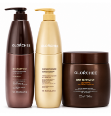 Набір Olorchee Nourshing Moisture TRIO-4 шампунь, кондиціонер та маска для живлення та зволоження волосся 2х800+500 мл