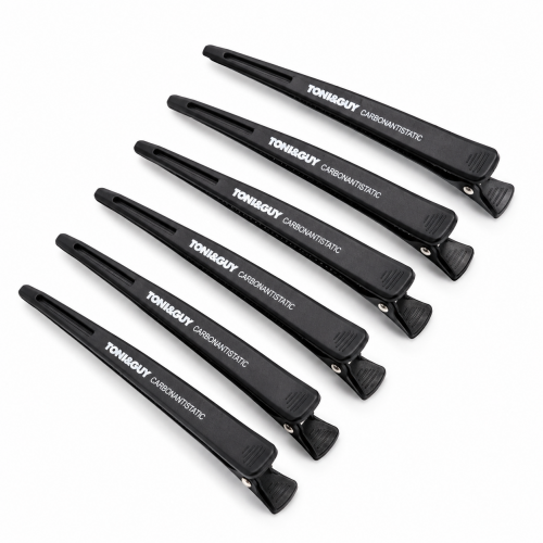 Набір затискачів TONI&GUY Carbon Antistatic для волосся 6 шт, чорні