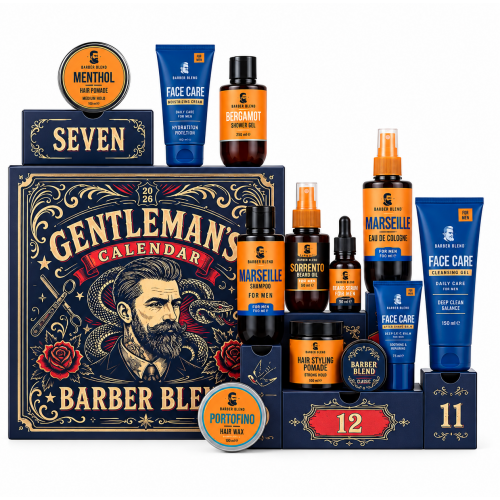 Подарунковий чоловічый набір адвент календар Gentleman’s Calendar Barber Blend, 12 засобів